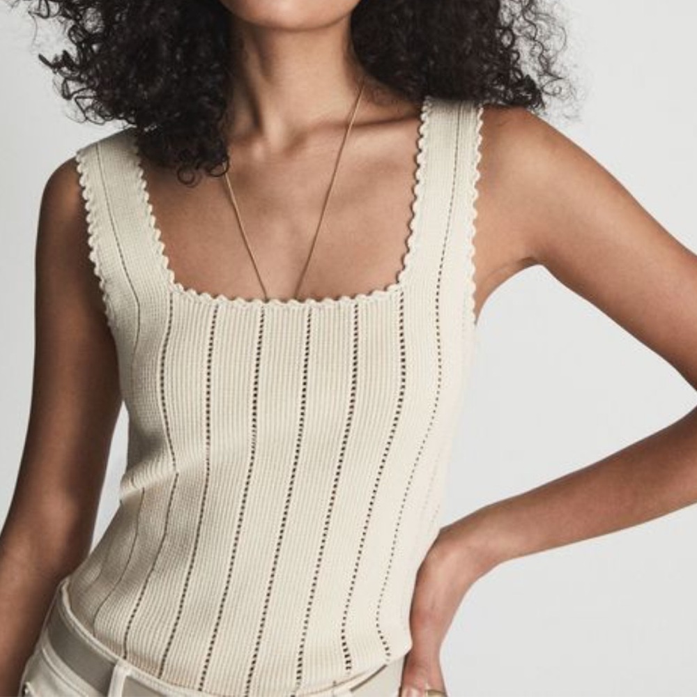 Reiss Cream Knit Sweater Tank
